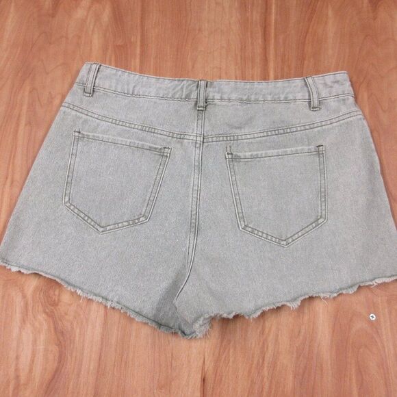 SINCERELY JULES High Rise Pale Green Denim Jean Shorts Sz 13/30 Cut Off Hem NWT - Picture 9 of 12